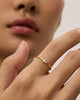 18K Gold Plated Marquise Round Mini Cubic Zirconia Stackable Rings for Women Dainty Stacking Thin Band for Women - view 2