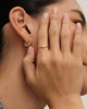 18K Gold Plated Marquise Round Mini Cubic Zirconia Stackable Rings for Women Dainty Stacking Thin Band for Women - view 4