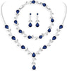Wedding Jewelry Sets for Bride Women Cubic Zirconia Necklace Earrings Bracelet Set Gift for Friend Party Prom Jewelry - main view