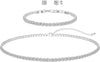 Wedding Jewelry Sets for Bride Women Cubic Zirconia Necklace Earrings Bracelet Set Gift for Friend Party Prom Jewelry - Necklace D-3mm