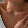 Cross Necklace for Women 14K Gold Plated Dainty Small Pendant Choker Sideways Cross Charm Simple Box Chain Baptism - view 2
