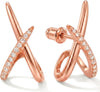 Gold Earrings for Women Trendy, 14K Gold Stud Earrings Dainty Earrings Simple Minimalist Cubic Zirconia Diamond Gold Earrings Earring for Women Gifts - Sloane Pave & Rose Gold