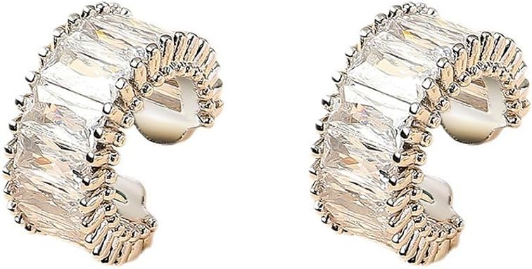 Cubic Zircon Ear Cuffs - Hoop Conch Cuff Earrings - Clip On Wrap - main view