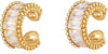 Cubic Zircon Ear Cuffs - Hoop Conch Cuff Earrings - Clip On Wrap - Gold
