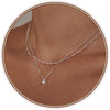 Diamond Pendant Gold Necklace for Women, Dainty 18k Gold Plated Choker Necklaces Simple Gold Jewelry Gifts for Women - Silver-Round CZ Layered
