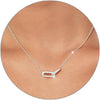 Diamond Pendant Gold Necklace for Women, Dainty 18k Gold Plated Choker Necklaces Simple Gold Jewelry Gifts for Women - Silver-Paperclip