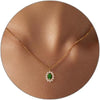 Diamond Pendant Gold Necklace for Women, Dainty 18k Gold Plated Choker Necklaces Simple Gold Jewelry Gifts for Women - Gold-Emerald Necklace