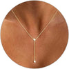 Diamond Pendant Gold Necklace for Women, Dainty 18k Gold Plated Choker Necklaces Simple Gold Jewelry Gifts for Women - Gold-Y CZ Necklace