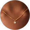 Diamond Pendant Gold Necklace for Women, Dainty 18k Gold Plated Choker Necklaces Simple Gold Jewelry Gifts for Women - Gold-Daisy