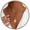 Diamond Pendant Gold Necklace for Women, Dainty 18k Gold Plated Choker Necklaces Simple Gold Jewelry Gifts for Women - Gold-clover