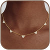 Diamond Pendant Gold Necklace for Women, Dainty 18k Gold Plated Choker Necklaces Simple Gold Jewelry Gifts for Women - Gold-5 CZ heart