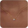 Diamond Pendant Gold Necklace for Women, Dainty 18k Gold Plated Choker Necklaces Simple Gold Jewelry Gifts for Women - Gold-Round CZ