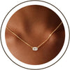Diamond Pendant Gold Necklace for Women, Dainty 18k Gold Plated Choker Necklaces Simple Gold Jewelry Gifts for Women - Gold-Oval CZ