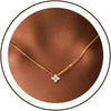 Diamond Pendant Gold Necklace for Women, Dainty 18k Gold Plated Choker Necklaces Simple Gold Jewelry Gifts for Women - Gold-love flower