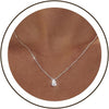 Diamond Pendant Gold Necklace for Women, Dainty 18k Gold Plated Choker Necklaces Simple Gold Jewelry Gifts for Women - Silver-teardrop cz