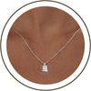 Diamond Pendant Gold Necklace for Women, Dainty 18k Gold Plated Choker Necklaces Simple Gold Jewelry Gifts for Women - Silver-CZ Pendant