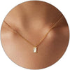 Diamond Pendant Gold Necklace for Women, Dainty 18k Gold Plated Choker Necklaces Simple Gold Jewelry Gifts for Women - Gold-Birthstone
