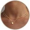 Diamond Pendant Gold Necklace for Women, Dainty 18k Gold Plated Choker Necklaces Simple Gold Jewelry Gifts for Women - Gold-CZ Layered
