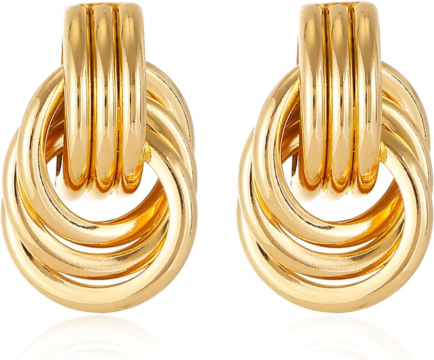 14K Gold Silver Plated Earrings for Women Chunky Statement Jewelry - main view
