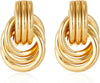 14K Gold Silver Plated Earrings for Women Chunky Statement Jewelry - main view