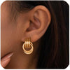 14K Gold Silver Plated Earrings for Women Chunky Statement Jewelry - Gold Knot(Medium)