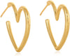 14K Gold Silver Plated Earrings for Women Chunky Statement Jewelry - 14K Gold Heart