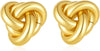 14K Gold Silver Plated Earrings for Women Chunky Statement Jewelry - Triangle Knot