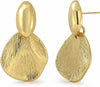 14K Gold Silver Plated Earrings for Women Chunky Statement Jewelry - 14K Gold Shell