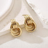 14K Gold Silver Plated Earrings for Women Chunky Statement Jewelry - view 4
