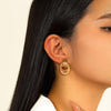 14K Gold Silver Plated Earrings for Women Chunky Statement Jewelry - view 7