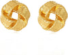14K Gold Silver Plated Earrings for Women Chunky Statement Jewelry - Twisted Knot(Small)
