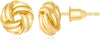 14K Gold Silver Plated Earrings for Women Chunky Statement Jewelry - Textured Knot(Classic)