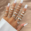 Gold Knuckle Rings Set For Women Vintage Stackable Joint Finger Midi Rings Dainty Cubic Zirconia Crystal Simple Twist Hollow Cute Rings Pack - view 2