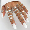 Gold Knuckle Rings Set For Women Vintage Stackable Joint Finger Midi Rings Dainty Cubic Zirconia Crystal Simple Twist Hollow Cute Rings Pack - view 3