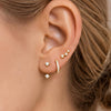 3 Pairs Dainty Small Earrings Set for Women Trendy, Birthstone Stud Huggie Hoop Jacket Stack for Cartilage Helix, Gold Plated Cute Women Fashion - view 2