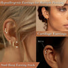 3 Pairs Dainty Small Earrings Set for Women Trendy, Birthstone Stud Huggie Hoop Jacket Stack for Cartilage Helix, Gold Plated Cute Women Fashion - view 5