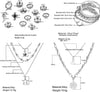 37pcs Silver Jewelry Set With 3 PCS Necklace, 14 PCS Bracelet, 7 PCS Ear Cuffs Earring, 6pcs Hoop Earrings, 7pcs silver rings set For Women For - view 3