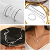 37pcs Silver Jewelry Set With 3 PCS Necklace, 14 PCS Bracelet, 7 PCS Ear Cuffs Earring, 6pcs Hoop Earrings, 7pcs silver rings set For Women For - view 4