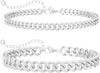 Ankle Bracelets for Women 14K Gold/Silver Plated Chain Anklets - 2 cuban-sl