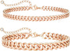 Ankle Bracelets for Women 14K Gold/Silver Plated Chain Anklets - 2 cuban-rs