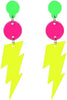 80s Neon Earrings Lightning Bolt Punk Retro Earrings for 80's 90's Outfit Glow Party 80s Accessories Jewelry - main view