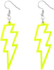 80s Neon Earrings Lightning Bolt Punk Retro Earrings for 80's 90's Outfit Glow Party 80s Accessories Jewelry - yellow