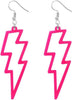 80s Neon Earrings Lightning Bolt Punk Retro Earrings for 80's 90's Outfit Glow Party 80s Accessories Jewelry - rose red