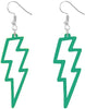 80s Neon Earrings Lightning Bolt Punk Retro Earrings for 80's 90's Outfit Glow Party 80s Accessories Jewelry - dark green