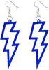 80s Neon Earrings Lightning Bolt Punk Retro Earrings for 80's 90's Outfit Glow Party 80s Accessories Jewelry - royal blue