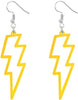 80s Neon Earrings Lightning Bolt Punk Retro Earrings for 80's 90's Outfit Glow Party 80s Accessories Jewelry - dark yellow