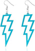 80s Neon Earrings Lightning Bolt Punk Retro Earrings for 80's 90's Outfit Glow Party 80s Accessories Jewelry - sky blue