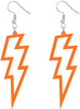 80s Neon Earrings Lightning Bolt Punk Retro Earrings for 80's 90's Outfit Glow Party 80s Accessories Jewelry - orange