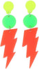 80s Neon Earrings Lightning Bolt Punk Retro Earrings for 80's 90's Outfit Glow Party 80s Accessories Jewelry - orange-stud