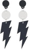 80s Neon Earrings Lightning Bolt Punk Retro Earrings for 80's 90's Outfit Glow Party 80s Accessories Jewelry - black-stud
